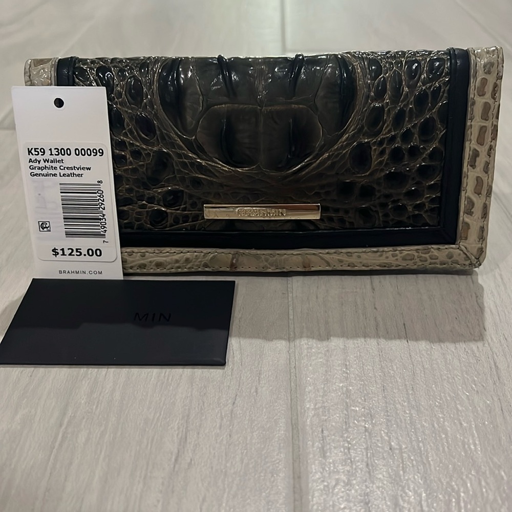 Used Brahmin Ady Wallet in Graphite Crestview